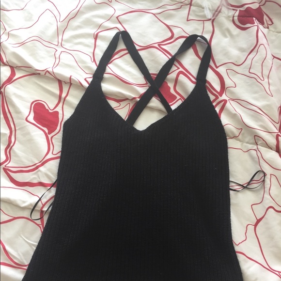 Black sweater material tank top - Picture 2 of 2